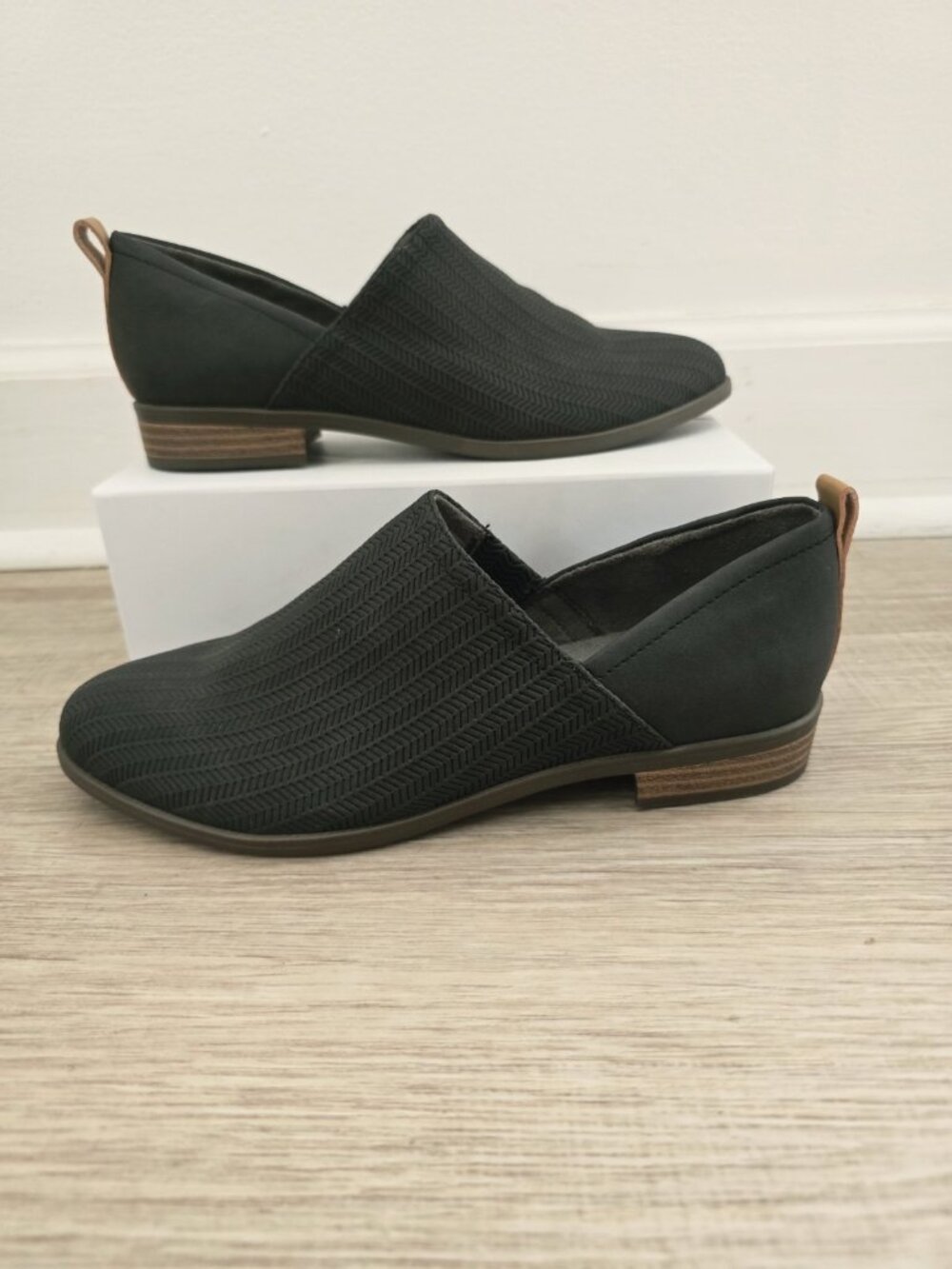 Dr Scholls Ruler Black Slip On Womens Comfort Shoes Size 7 Loafers Faux Leather